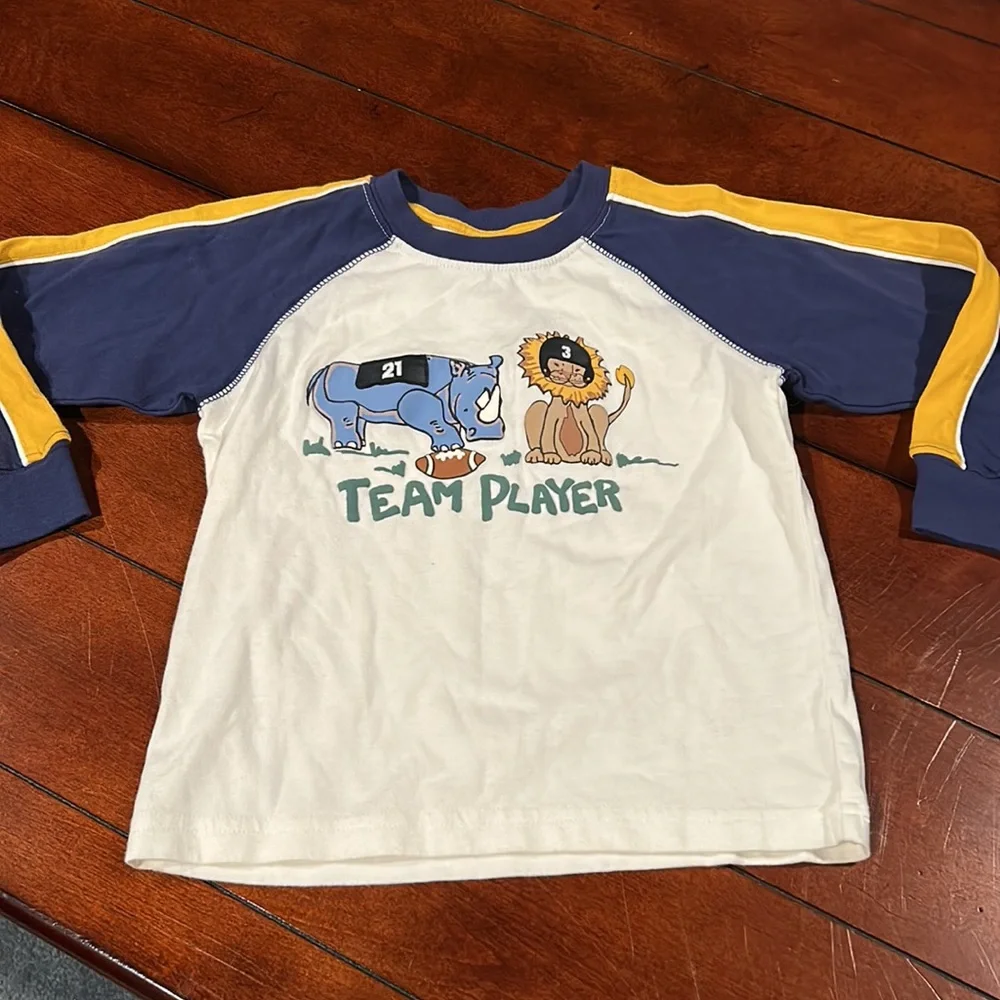 NWT Gymboree Varsity Football 2007 Rhino Lion Team Player Long Sleeve Shirt 2T